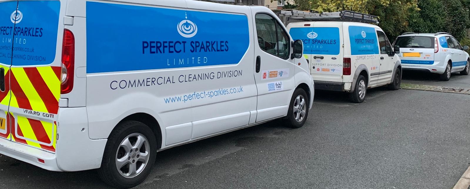 Perfect Sparkles Limited branded fleet of commercial cleaning vans