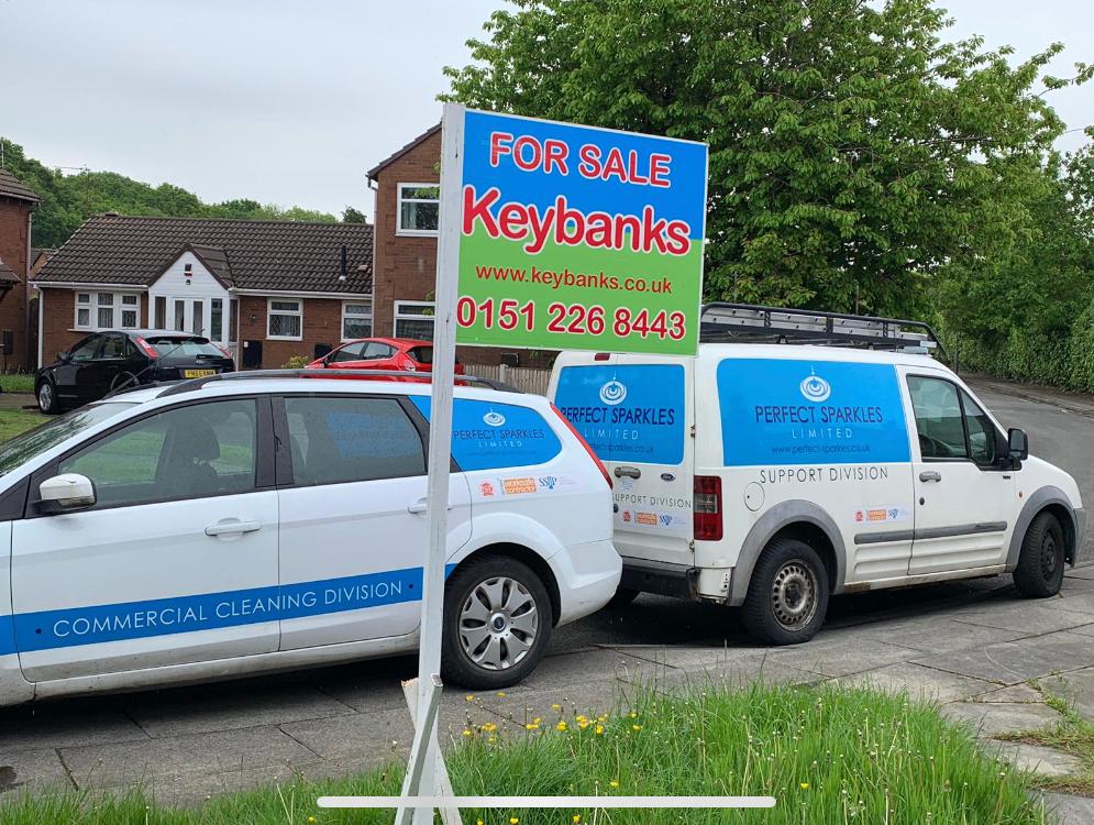 Perfect Sparkles branded vans on site at a new residential development